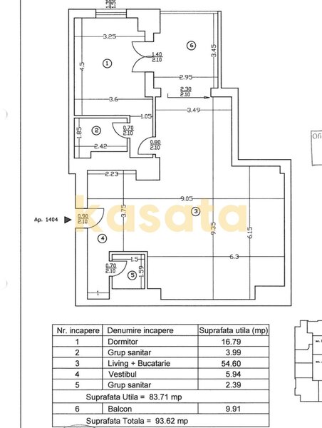Zona de Nord Apartament de vanzare 2 Camere  Complex Upground